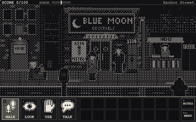 Harbor Street in the classic 1-bit look